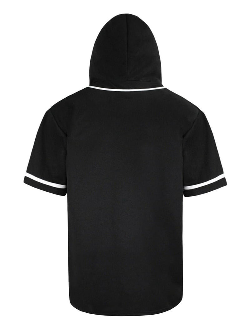 Victorious Men's Two Tone Hoodie Baseball Jersey BJ63 - Black - X