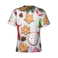 thumbnail image 6 of Vsdgher Christmas Gingerbread Cookies Print Men's Dry Fit Mesh Athletic Shirts Moisture Wicking Tennis T-Shirt Tops, 6 of 9