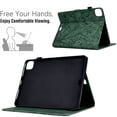 thumbnail image 4 of Case for iPad Pro 11" 2022/2021/2020/2018, for iPad Air 11" 2024 Case, Embossed Tree Pattern PU Leather Book Style Smart Auto Wake/Sleep Cover Card Slots Flip Stand Case for iPad Air 5/Air 4, Green, 4 of 9