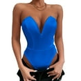 thumbnail image 6 of Yokua Strapless Romper Insgram Style Heart Neck Jumpsuits Sheath Fashion Bodysuits, 6 of 19