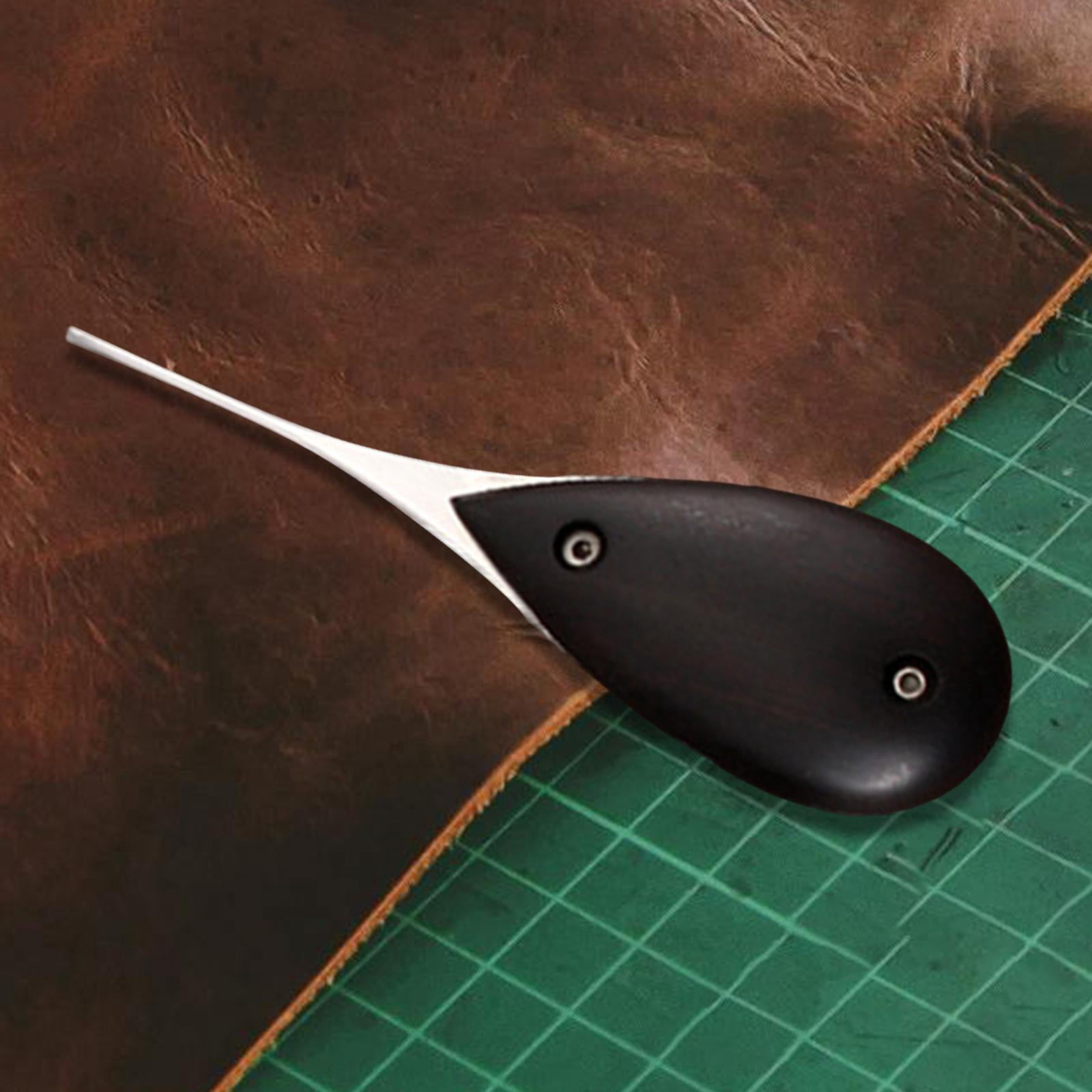 HOMYL Leather Hole Punch Marking Awl Wood Handle Leather Crafts Leather Sewing Awl Flat Point