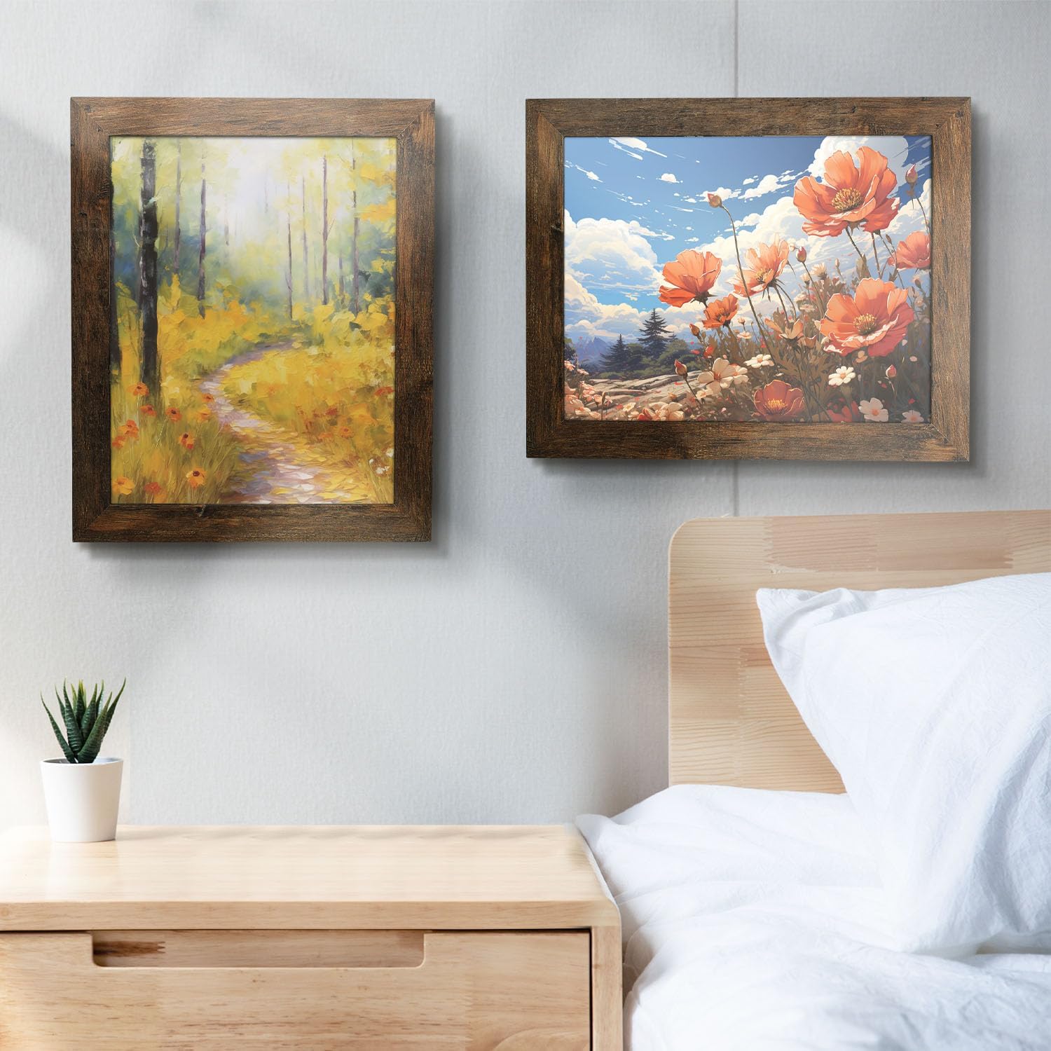 Golden State Art 11x14 Picture Frames, Country Wood Grain Style, Brown, 2 Pack