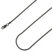 925 Sterling Silver, Miami Cuban Black Plated Chain 2mm Necklace - Hypoallergenic and Tarnish Resistant - By Oliver & Navy