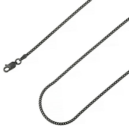 925 Sterling Silver, Miami Cuban Black Plated Chain 2mm Necklace - Hypoallergenic and Tarnish Resistant - By Oliver & Navy