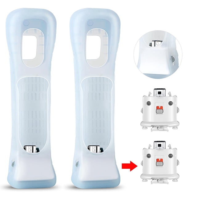 SogYupk Wii Motion Plus Adapter Set - 2 Adapters & 2 Silicone Covers for Enhanced Gaming Experience (White)