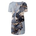 thumbnail image 4 of Dyegold Women's Tops Summer Casual Short Sleeve Marble Tunic Tops to Wear with Legging Fashion Round Neck Shirt Loose Blouse, 4 of 5