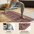 thumbnail image 4 of Brown Geometric Striped Pattern Hot Yoga Mat Towel Non Slip for Hot Yoga - Quick-Drying Yoga Mat Cover with 4 Corner Pockets with Travel Bag - Hot Yoga Towel Non Slip 70"x26", 4 of 6