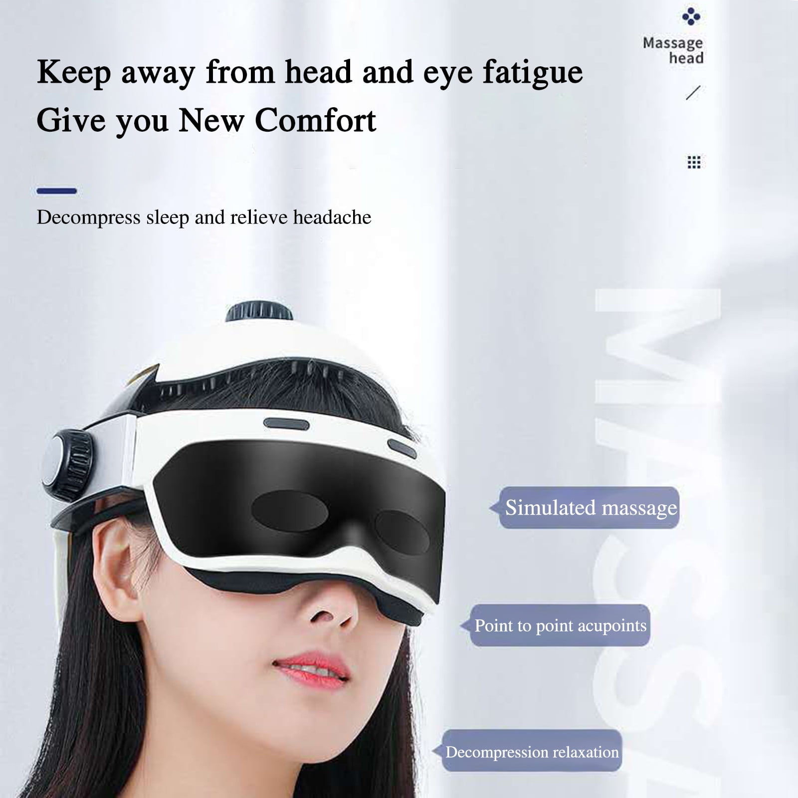 Uscallm under $5 Head Massager, Wireless Head Massager Helmet with Heat, Shiatsu Scalp Neck Massage, Relaxation Stress Relief Hat, Bluetooth Music Vibration Massager, Home Office Relaxation Device
