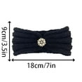 thumbnail image 4 of Baby Turban Head Wrap Headbands Girl Knitting Button Hairbands Stretchy Soft Yarn Cozy Warm Lined Elastic Bandana,Color:Black, 4 of 4