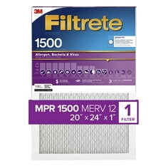 

Filtrete High Performance Air Filter 1500 MPR 2026DC-4 20 in x 24 in x 1 in (50.8 cm x 60.9 cm x 2.5 cm)