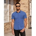 thumbnail image 4 of COOFANDY Men's Short Sleeve Button Down Shirts Wrinkle Free Casual Polka Dot Print Dress Shirt with Pocket, 4 of 6