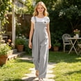 thumbnail image 2 of WhouRiu Girls Casual Overalls Solid Color Loose Fit Pants Kids Autumn Everyday Trousers, 2 of 5