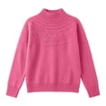 thumbnail image 5 of Women Long Sleeve Warm Pullover Solid Color Seamless Winter Semi-high Neck Knitted Pullover Long-sleeved Sweater Base Layer, 5 of 8