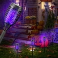 thumbnail image 1 of Paquete de 4 linternas solares con llama parpadeante, luces solares impermeables para exteriores, decoración de Halloween, antorchas solares, luces de camino de paisaje para decoración de Halloween (morado) ShuxiuWang 8390606645524, 1 of 1