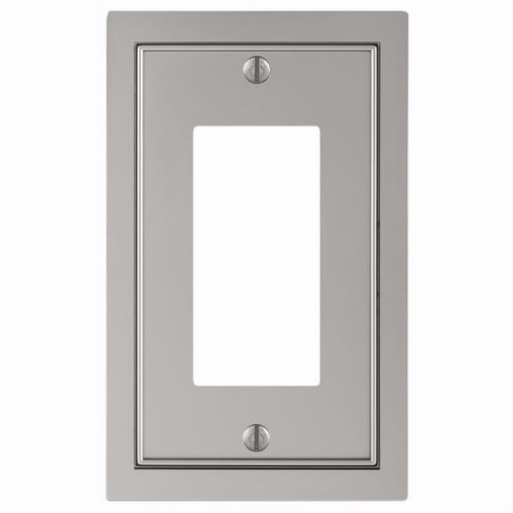 Amerelle 900RN Shaker Wallplate, 1 Rocker, Cast Metal, Satin Nickel, 1-Pack