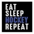thumbnail image 1 of DistinctInk Custom Bumper Sticker - 6" x 6" Decorative Decal - Black Background - Eat Sleep Hockey Repeat, 1 of 2