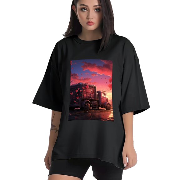 Plus Size Shirt for Women Black Tops for Women Short Sleeves Shirt for Women Valentine's Day (25) T Shirt Crewneck Shirt for Women XS