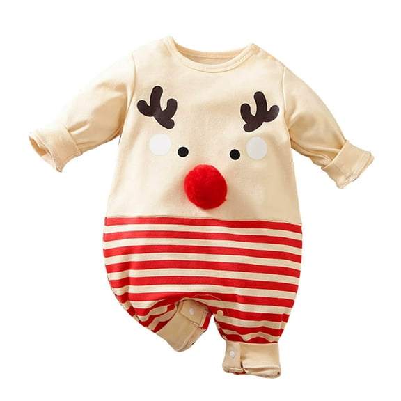 THJRPQJFD 3 Month Christmas Outfit Girl Christmas Baby My First Christmas Boy Clothes Size 8 3t Toddler Girl Clothes Bow Outfit Baby Girl 5t Boy, Beige 0-3 Months