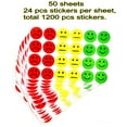 thumbnail image 3 of Czcpp-12 00 Pcs Autocollants Visage Souriant Rond Rouge Jaune Vert, Autocollants Émotions, Autocollants Visage Souriant Heureux, Autocollants Visage Triste, Autocollants de Récompense, Autocollants d'Humeur, Bon et Mauvais Autocollant, 3 of 4