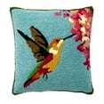 thumbnail image 1 of Evergreen Indoor/Outdoor Hooked Pillow, Hummingbird 18"x18", 1 of 3