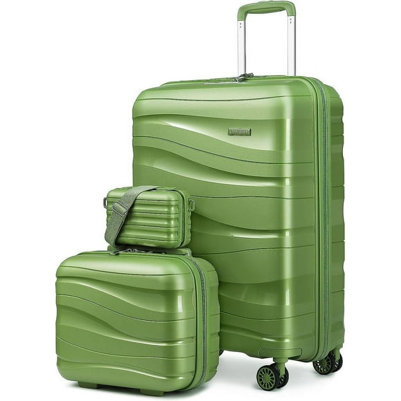 Melalenia Luggage Carry on Luggage PP Material Luggage with Spinner Wheels, 22x14x9 Airline Approved