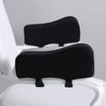thumbnail image 4 of Almohadillas ergonómicas para reposabrazos de silla gamer, cojines para codos, modelo curvo para computadora, silla de ruedas, algodón negro, parte delantera 10 cm, trasera 7 cm., 4 of 5