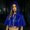 Blue, variant on JOANKDMI Cropped Hooded Capelet Women Metallic Blue Shiny Fancy Dress Cape with Front Tie for Futuristic Theme Party Cosplay Costume Wrap