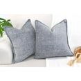 thumbnail image 5 of Pillow Covers 24x24 inches Grey Set of 2, Textured Chenille Extra Large Cushion Covers / Square Pillow Shams, Oversized Soft Pillowcases For Sofa Couch Bed Gray, 5 of 8