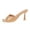 Beige, variant on Nude Patent Leather Mule Heels For Women Open Toe Slip On Comfortable Evening Footwear