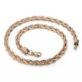thumbnail image 3 of HOOUN 6mm 24'' Singapore Twist Chain Rope Necklace Stainless Steel For Mens Rose Gold, 3 of 7