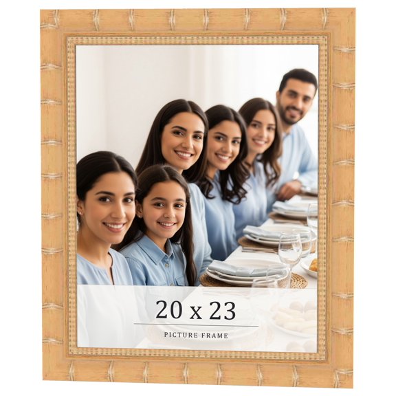 20x23 Light Brown Bamboo Real Wood Picture Frame Width 1.5 inches | Interior Frame Depth 0.5 inches
