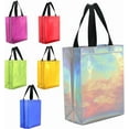 thumbnail image 5 of 12Pcs 6 Colors Holographic Reusable Birthday Gift Bags Bulk Sparkle Gift Bags with Handles Sparkle Glossy Metallic Shopping Tote for Wedding Party Christmas Favors 7.8W x 10D x 3.9H Inch, 5 of 5