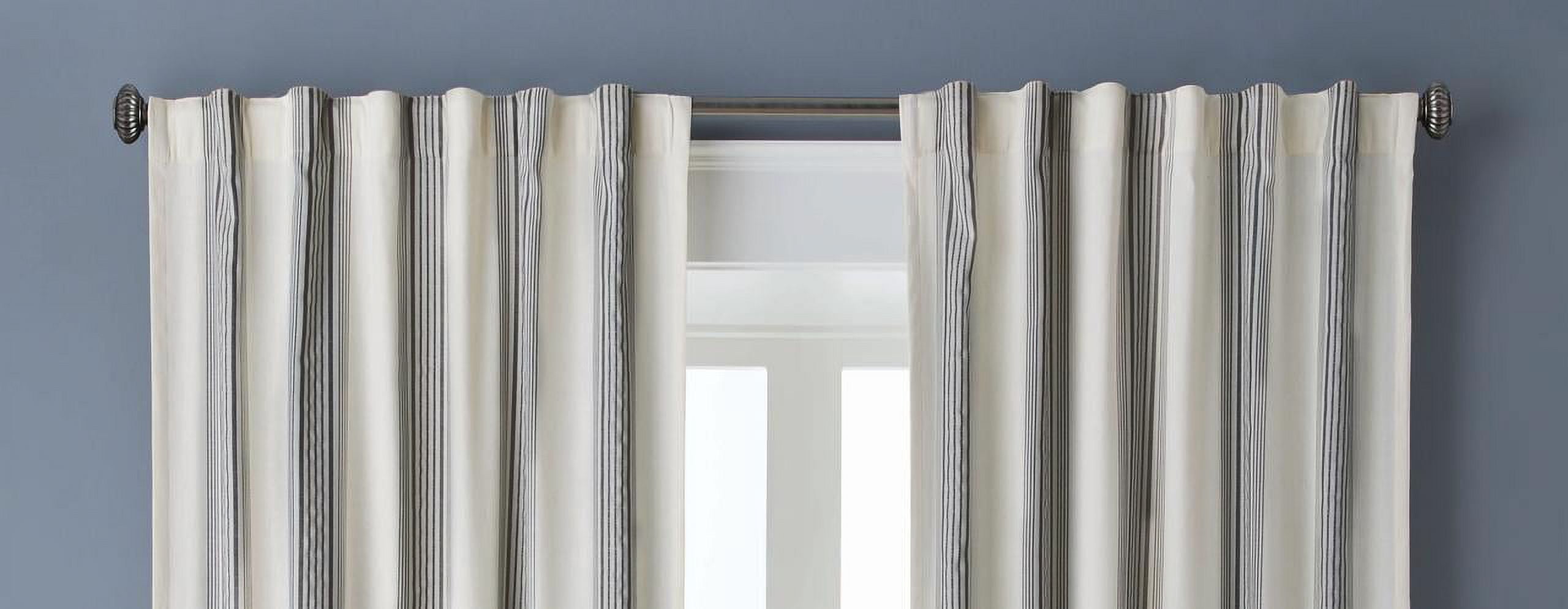 Better Homes & Gardens, Black Farmhouse Stripe Light Filtering Curtain Panel, 50x95, 1 Pack