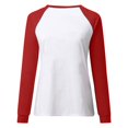 thumbnail image 3 of Camiseta de manga larga con cuello redondo y estampado informal para mujer, 3 of 4