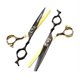 thumbnail image 1 of Juego de tijeras profesionales para cortar el cabello de 6 pulgadas con tijeras de entresacar para peluquería y barbería, acero 440C., 1 of 5
