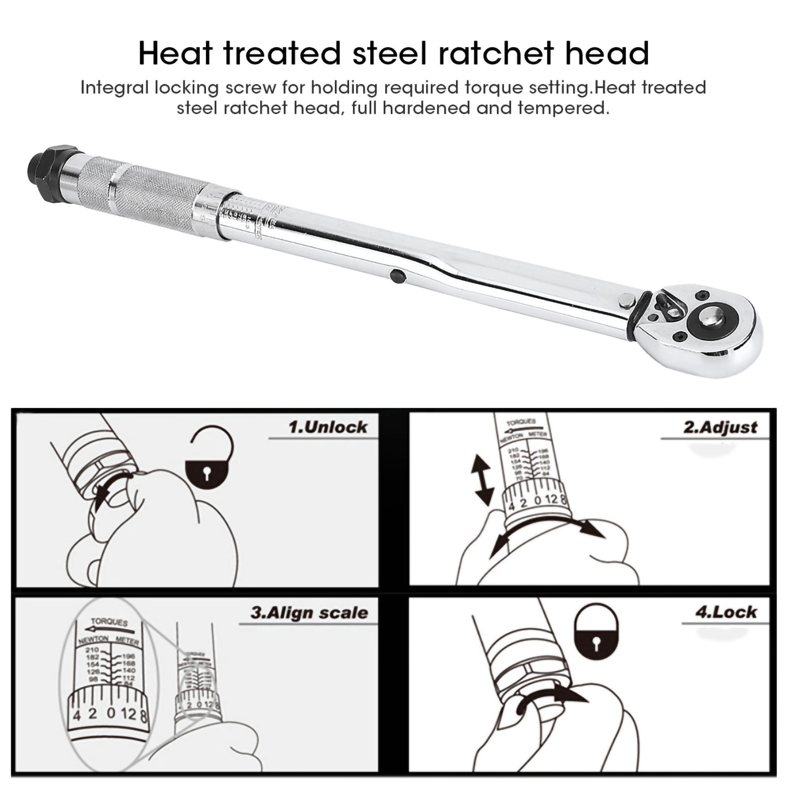 Sarapandan High Precision 3/8in Torque Wrench Set, 19-110NM Ratcheting Spanner for Auto Repair, Quick Release & Preset with Accessories