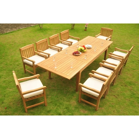 Teak Dining Set 10 Seater 11 Pc Large Caranasas 122 Double Teak Dining Set 10 Seater 11 Pc Large