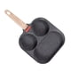 thumbnail image 5 of Sartén de 3 secciones Mini sartén para panqueques Sartén para huevos Sartén dividida de 3 secciones 3 pulgadas mango de madera, 5 of 9