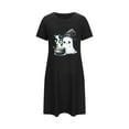 thumbnail image 4 of Cxenplz Nightgowns for Women Short Sleeve T Shirt Sleep Dress Comfy Round Neck Sleepshirt Sleepwear Halloween Print Lounge Pullovers Nightshirt on Clearance, 4 of 4