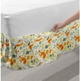 thumbnail image 2 of Woodsy Bed Skirt, Floral Botanical Details and Animal Squirrel Fox Hedgehog Berries Leaves, Elastic Bedskirt Dust Ruffle Wrap Around for Bedding Decor, 4 Sizes, Multicolor, by Ambesonne, 2 of 2