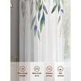 thumbnail image 3 of Blue Green Leaves Sheer Curtains for Living Room Bedroom Watercolor Spring Botanical Branches Sheer Curtains 45 Inch Long 2 Panels Set Light Filtering Curtain Window Treatments Drapes for Dining Room, 3 of 6