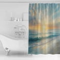 thumbnail image 2 of Beach Sunrise Shower Curtain, 48" x 72", Ocean Sky Sea Water Wave Waterproof Bathroom Curtain Washable Shower Curtain Set with 12 Hooks, 2 of 6