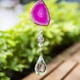 thumbnail image 6 of H&D Suncatcher Crystal Hanging Pendant - Natural Agate Slices for Home Decor,Pink, 6 of 6