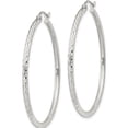 thumbnail image 2 of Sterling Silver 2Mm Diamond Cut Hoop Earrings (Width 40) (Length 43) - Jbsp, 2 of 5