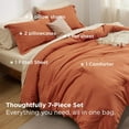thumbnail image 5 of Cozy Comfort King Size Comforter Set Burnt Orange, 7 Pieces Lightweight King Bedding Sets Boho with Comforter, Sheets, Pillowcases & Shams, 5 of 6