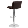 thumbnail image 5 of Flash Furniture Mallory 2 Pk. Contemporary Brown Vinyl Adjustable Height Barstool with Vertical Stitch Back/Seat and Chrome Base, 5 of 8