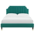 thumbnail image 6 of Modway Sienna Performance Velvet Full Platform Bed in Teal, 6 of 10