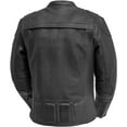 thumbnail image 2 of First Mfg Co - Nemesis - Men's Motorcycle Biker Riding Black Leather Jacket - Medium - Action Back Gussets Stretch Panels Vented Padded Kidney Belt, 2 of 5