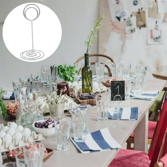 MLINS 10Pcs Elegant Table Number Holders for Weddings Silver 3.34in Carbon Steel Mini Clip