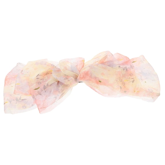 LOLIPPYY Bowknot Hair Clips Light Yellow Fabric Hair Decoration for Women Girls 1Pack